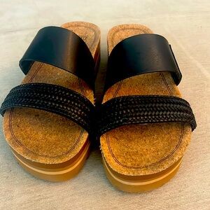 Lightly used Reef leather slip ons